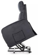Polohovacie kreslo Lennox II Velvet, čierna
