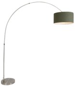 Oblúková lampa oceľ s tienidlom machovej zelenej 50/50/25 - XXL