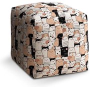 Taburet Cube roztomilé zvieratká, farebná