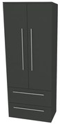 Mereo Bino, kúpeľňová skrinka vysoká 163 cm, dvojitá, Multidecor, Šedá antracit, MER-CN699SEAN