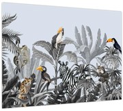 Obraz - Ilustrovaná džungľa (70x50 cm)