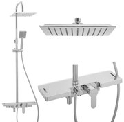 Sprchová súprava SOLO s policou a výtokom do vane - chrómová
