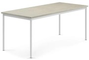 Stôl SONITUS, 1800x800x720 mm, linoleum - svetlošedá, biela