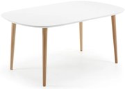 Biely rozkladací jedálenský stôl s bielou doskou 100x160 cm Oqui – Kave Home
