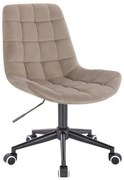 LuxuryForm DESIGN Stolička PARIS VELUR na čiernej podstave s kolieskami - latte