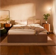 Manželská posteľ BORGO Velvet 160×200 cm svetlosivá