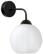 Nástenné svietidlo Costa, 1x biele sklenené tienidlo, b