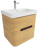 Kúpeľňová skrinka s umývadlom SAT Fusion 57,5x53x45 cm dub medový mat SATFUSION260DMMWBA