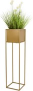 KOVOVÝ KVETINÁČ SO STOJANOM PLAIN 90X24 CM ZLATÁ
