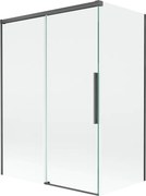 Mexen Rox, 2-krídlová posuvná vaňová zástena 120 + 70 x 150 cm, 8mm číre sklo, brúsený grafit profil, 8C9-120-070-66-00