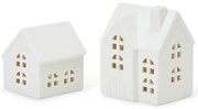 LED keramický domček, 2 ks
