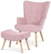Kreslo s podnožkou PINK2, ružová