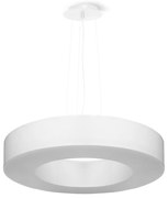 Závesné svietidlo Saturno Slim, 1x biele textilné tienidlo, (biely plast), (fi 50 cm)