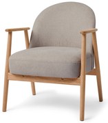 Kreslo s opierkou rúk a podstavcom z dreva