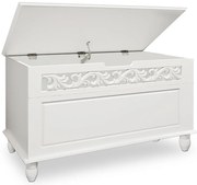 Casaria Drevená truhlica JERSEY, 80x40x48cm, biela