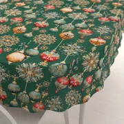 Biante Bavlnený oválny obrus Sandra SA-529 Vianočné banky na zelenom 50x100 cm