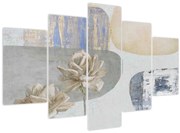 Obraz - Maľba s kvetmi a textúrami (150x105 cm)