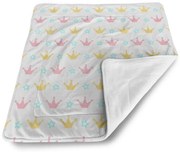 Sablio Deka pre bábätko Ružové korunky na bielej - 80x100 cm