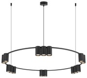 Závesné svietidlo Genesis, 15x čierne kovové tienidlo, o