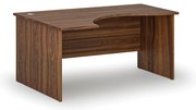Ergonomický kancelársky písací stôl PRIMO WOOD, 160x120 cm, ľavý, orech