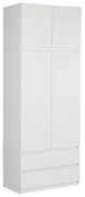 Šatníková skriňa s nadstavcom Houseland Starline 01 matná biela