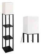 Stojacia lampa s poličkami 1xE27/60W/230V čierna/biela