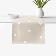 Goldea behúň na stôl 100% bavlnené plátno - srdiečka na latte 20x120 cm