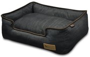 Tmavomodrý pelech pre psa 100x75 cm Lounge Bed Denim Medieval Blue / Dark Chocolate L – P.L.A.Y.
