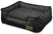 Tmavomodrý pelech pre psa 80x60 cm Lounge Bed Denim Medieval Blue / Dark Chocolate M – P.L.A.Y.