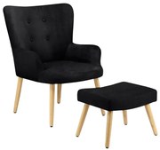 Čierne zamatové kreslo Coco - Støraa