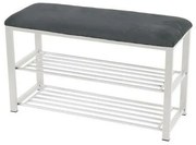 Tempo Kondela Lavica s botníkom Langella biela, 49 cm