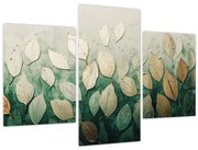 Obraz - Zlato-zelené listy (90x60 cm)