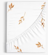 Goldea bavlnená napínacia plachta - hnedé jesenné lístky 80 x 160 cm