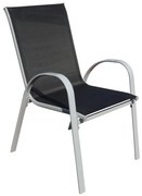 Záhradná stolička Romero, čierna / sivá