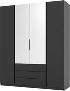 4-dverová skriňa do spálne s zrkadlom a zásuvkami Dravero Bl/bl 2F 2L 3S