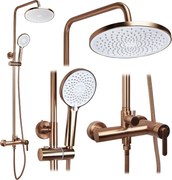 Rea Ontario, sprchový set nástenný s dažďovou sprchou, medená matná, REA-P9496