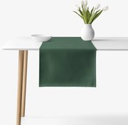 Goldea behúň na stôl 100% bavlnené plátno - tmavo zelený 35x140 cm