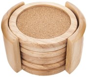 Drevené tácky v súprave 6 ks so stojanom v prírodnej farbe – Orion