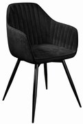 ČALÚNENÁ STOLIČKA NIKA ČIERNÁ ZAMAT