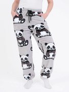 Mikroplyšové nohavice - Panda veľkosť L/XL