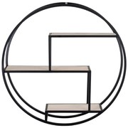 Čierna/v prírodnej farbe poschodová polica z masívu paulownie 62 cm Rotterdam – House Nordic