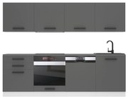 Kuchynská linka Belini Premium Full Version 240 cm šedý mat s pracovnou doskou ALICE