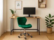 Set do pracovne stôl TAYLOR SONOMA 100x50 cm + kreslo AVOLA VELVET zelené