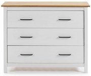 Biela nízka komoda z borovicového dreva 100x80 cm Miranda – Marckeric