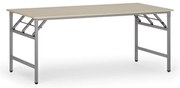 Konferenčný stôl FAST READY, 180x90 cm, sivostrieborná podnož, breza