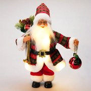 Santa Claus vo vzorovanom oblečení s LED 30 cm