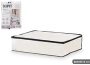 Arte Regal Textilný úložný box na uschovanie oblečenia a posteľnej bielizne, WHITE KIPIT, 80x45x15, biely