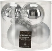 Sada šesti baněk Lorko 8 cm stříbrná