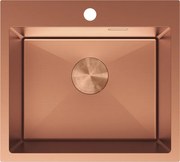 Mexen Solix, 1-komorový nerezový drez 500 x 450 mm, brúsená meď, 6402501000-65