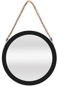 Okrúhle zrkadlo na šnúrke FI25,5 čierne